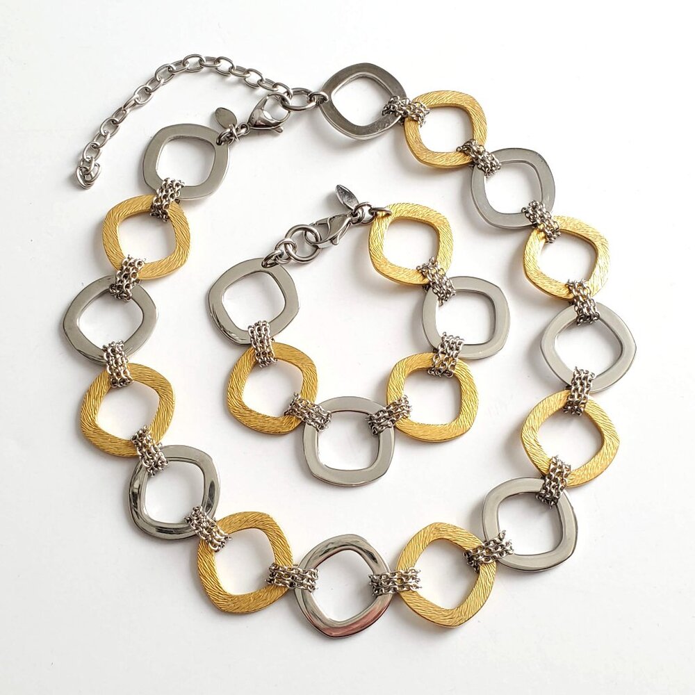 QVC Steel By Design Necklace & Bracelet Set